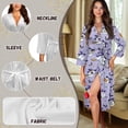 thumbnail image 6 of Yuyamidu Cute Ghost Women's Long Robes Bat V-Neck Bathrobes Halloween Long Sleeve Robe Size S Ladies Sleepwear Nightgown Purple Dressing Gown with Waist Belt, 6 of 7