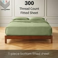 thumbnail image 2 of Fitted Sheet Only - Twin XL Size, Sage Color 300-Thread-Count Egyptian Cotton 10-inch Deep Pockets 1-PC Bottom Fitted Sheet, 2 of 7