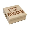 thumbnail image 1 of I Love Soccer Heart Shaped Ball Sports Square Rubber Stamp Stamping Scrapbooking Crafting - Large 2.75in, 1 of 7
