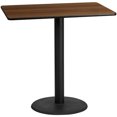thumbnail image 1 of Flash Furniture 30 x 48 Rectangular Walnut Laminate Table Top with 24 Round Bar Height Table Base [XU-WALTB-3048-TR24B-GG], 1 of 2