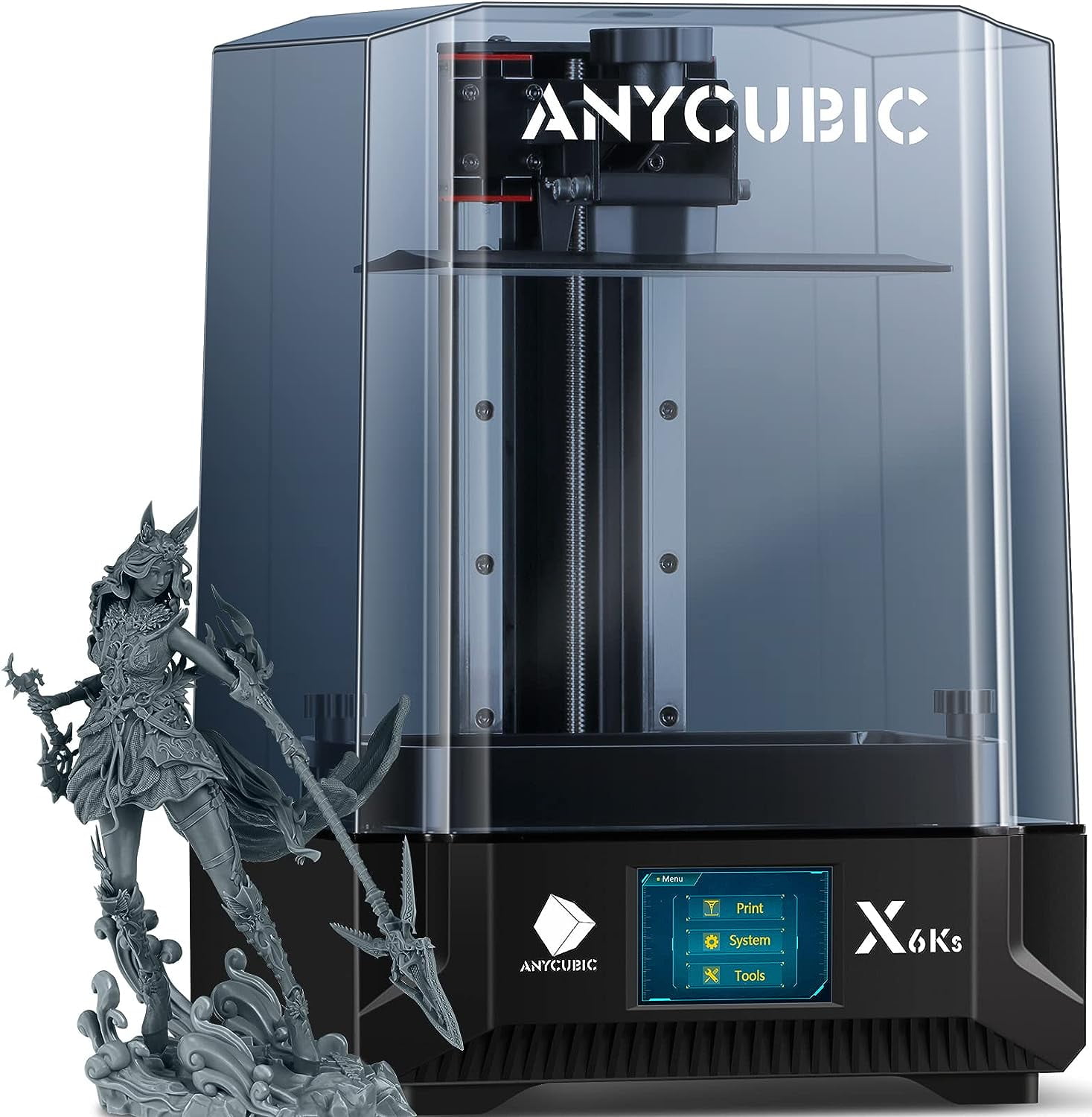 ANYCUBIC 6K Resin 3D Printer, Photon Mono X 6Ks with 9.1in 6K HD LCD Mono  Screen, Upgraded Lighturbo Source, Stable Dual Linear Rail, Large Printing  