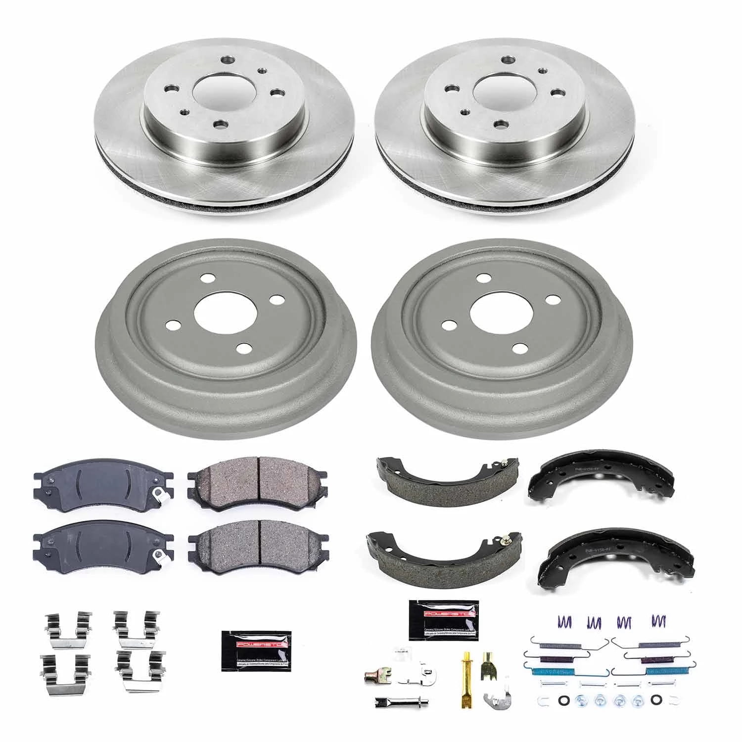 Power Stop Front and Rear Stock Replacement Drum and Shoe Kit KOE15126DK
