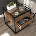 thumbnail image 2 of SEI Furniture Olivern 1 Drawer Glass Top End Table in Black and Natural, 2 of 10