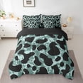 thumbnail image 2 of jejeloiu Leopard Cheetah Print 7pcs Bedding Comforter Set,Jungle Animal Queen Bedding Sets,Blue Black Queen Sheet Sets For Kids,Luxury Bedroom Decor Reversible, 2 of 8