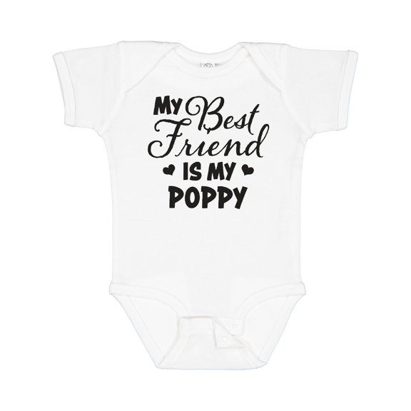 Inktastic My Best Friend is My Poppy with Hearts Boys or Girls Baby Bodysuit