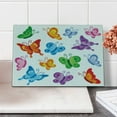 thumbnail image 2 of Butterfly Cutting Board, Colorful Butterfly Pattern Ornamentation Winged Animal Love Graphic Print, Decorative Tempered Glass Cutting and Serving Board, Small Size, Multicolor, by Ambesonne, 2 of 5