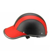 JANDEL Unisex Mortorcycle Bike Half Face Protective Helmet Black and Red