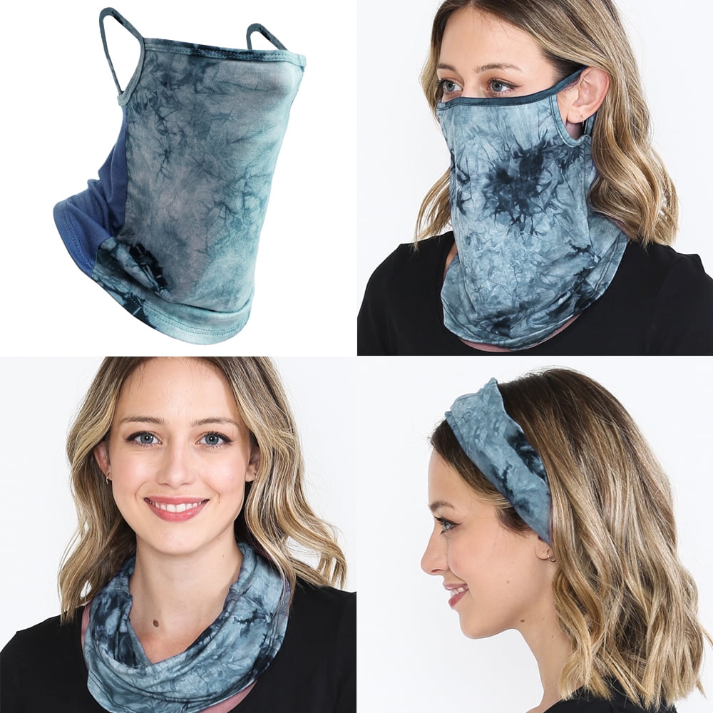 Face Mask Neck Gaiter Camo Fashion Bandana Covering Shield Scarf with Loops Ear 