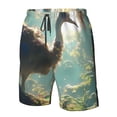 thumbnail image 6 of Uemuo Majestic Ostrich In Forest Pattern Men's Swim Trunks Hawaiian Beach Bathing Suit Swimsuits Beach Quick-Dry Shorts with Pockets-Medium, 6 of 9