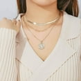thumbnail image 3 of Turandoss 14K Gold Plated Coin Pendant Necklaces for Women Dainty Coin Pedant Medallion Chunky Stack Necklace Snake Chain Choker Necklace Gold Coin Jewelry Set for Women Her, 3 of 7