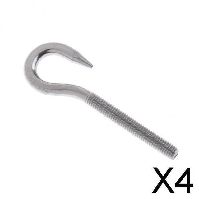 DYNWAVECA 3-6pack Marine 304 Acier Inoxydable Crochet Vis à Oeil Boulon Fileté Pièces de Bateau 4 Pièces