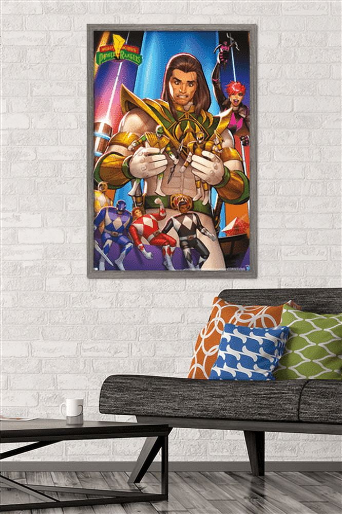 Power Rangers - Retro Wall Poster, 22.375" x 34", Framed