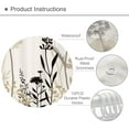 thumbnail image 3 of Beige Cream Floral Shower Curtain 72Wx72H Inch Taupe Brown Silhouette Wildflower Rustic Boho Plant Botanical Vintage Abstract with 12 Plastic Hooks Fabric Waterproof Toilet Accessories Decor, 3 of 5