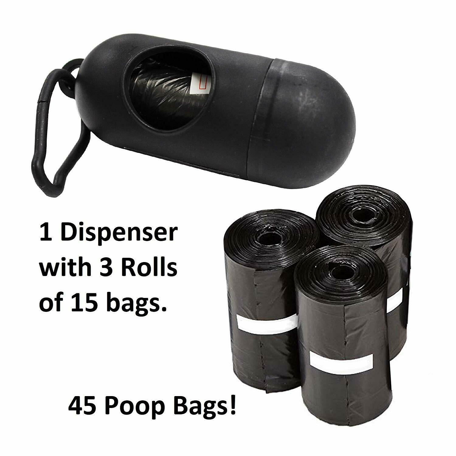 Pets First Poop Bag Dispenser with Leash Clip & Premium Dog Waste Bag
