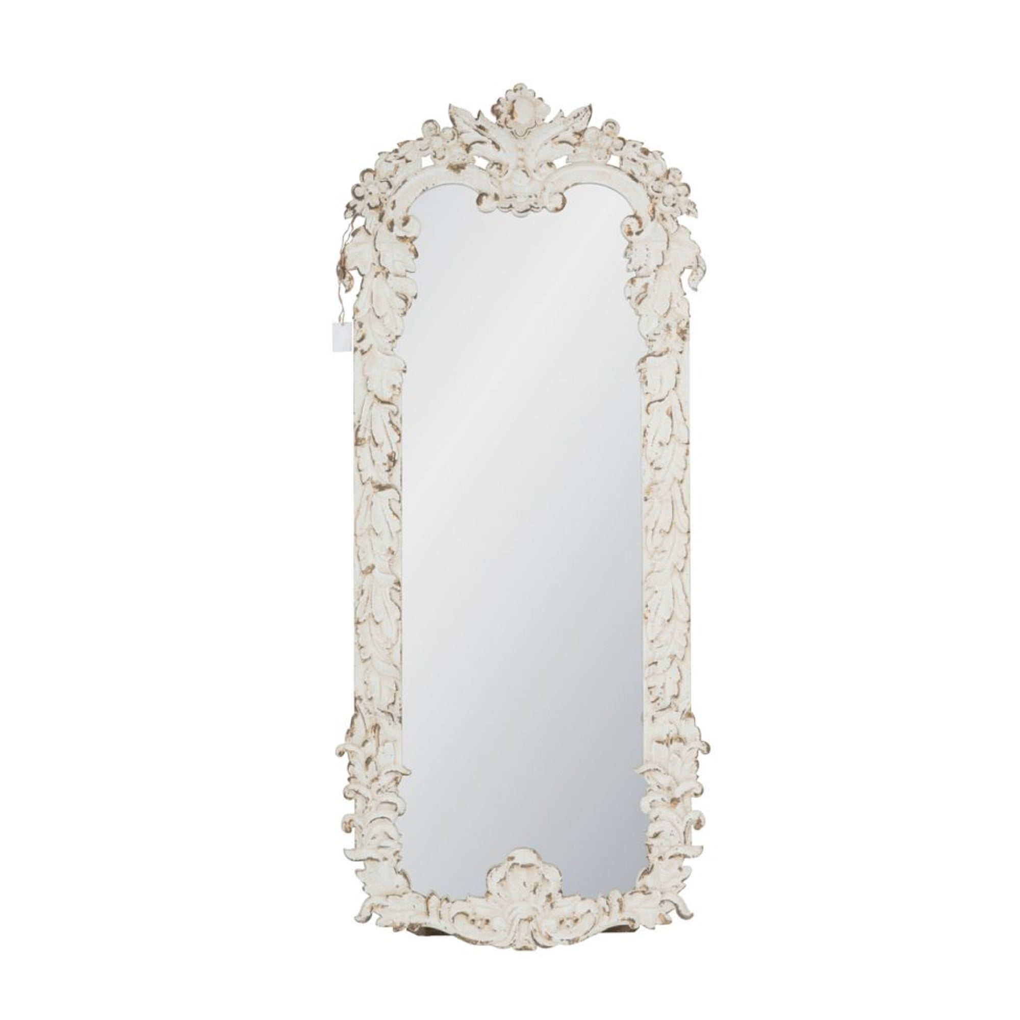 60 5 White Distressed Classic Vintage Style Fl Framed Rectangular Floor Mirror Com Fl Framed Rectangular Floor Mirror, Vintage Standing Mirror White