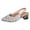 Silver, variant on Women's Summer Fashion Rhinestone Decorated Closed Toe Square Heel Sandals, Rhinestone Decoration, Closed Toe, 1 Pair of Sandals, Sizes 36-43 - for Summer Glamorous Wear