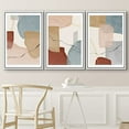 thumbnail image 3 of IDEA4WALL Framed Wall Art Print Set Geometric Pastel Polygon Collage Abstract Shapes Illustrations Modern Decorative Multicolor Boho for Living Room, Bedroom, Office - 24"x36"x3 White, 3 of 5