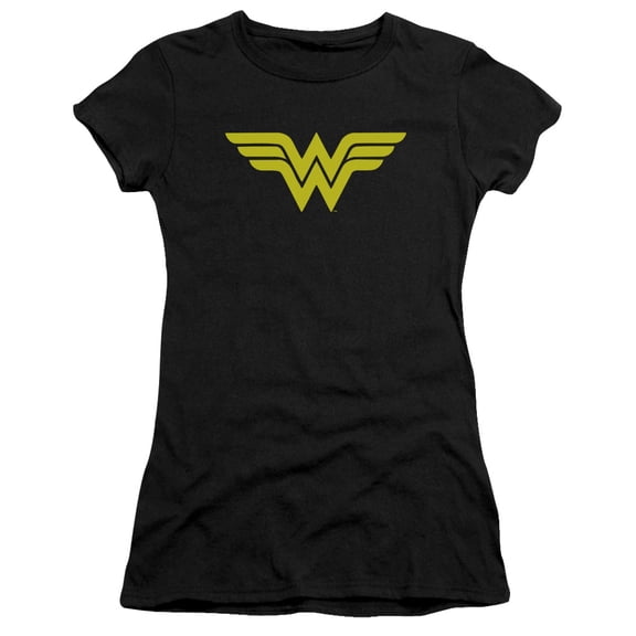 DC Comics Wonder Woman Logo S/S Junior Women's T-Shirt Sheer Black