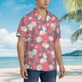 thumbnail image 5 of Balery Rose Flowers Print Men's Hawaiian Shirts Short Sleeve Beach Shirt Relaxed Fit Vacation Button Down Shirts-Medium, 5 of 9