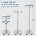thumbnail image 3 of TVOFEK Toilet Paper Holder Freestanding Adjustable Height, Toilet Roll Holder Stainless Steel, Post Pivoting Design & Stable Weighted Base, Brushed Nickel, 3 of 14