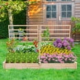 thumbnail image 3 of Costway Jardinière Surélevée avec 3 Treillis avec Compartiments Divisés pour Fleurs Naturel, 3 of 10