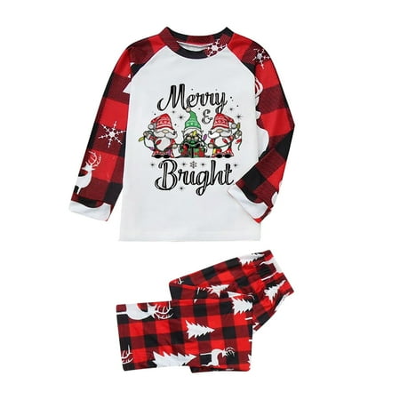

Christmas Pajamas for Family Parent-Child Outfit Winter Fall Sleepwear Matching Cute Big Headed Deer Print Pjs Plaid Long Sleeve Tops Pants Soft Casusal Holiday Sleepwear Pajama Sets