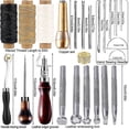 thumbnail image 3 of Professional Leather Craft Tools Kit Hand Sewing Stitching Punch Carving Work Saddle Groover Set Accessories Diy Tool, 3 of 5