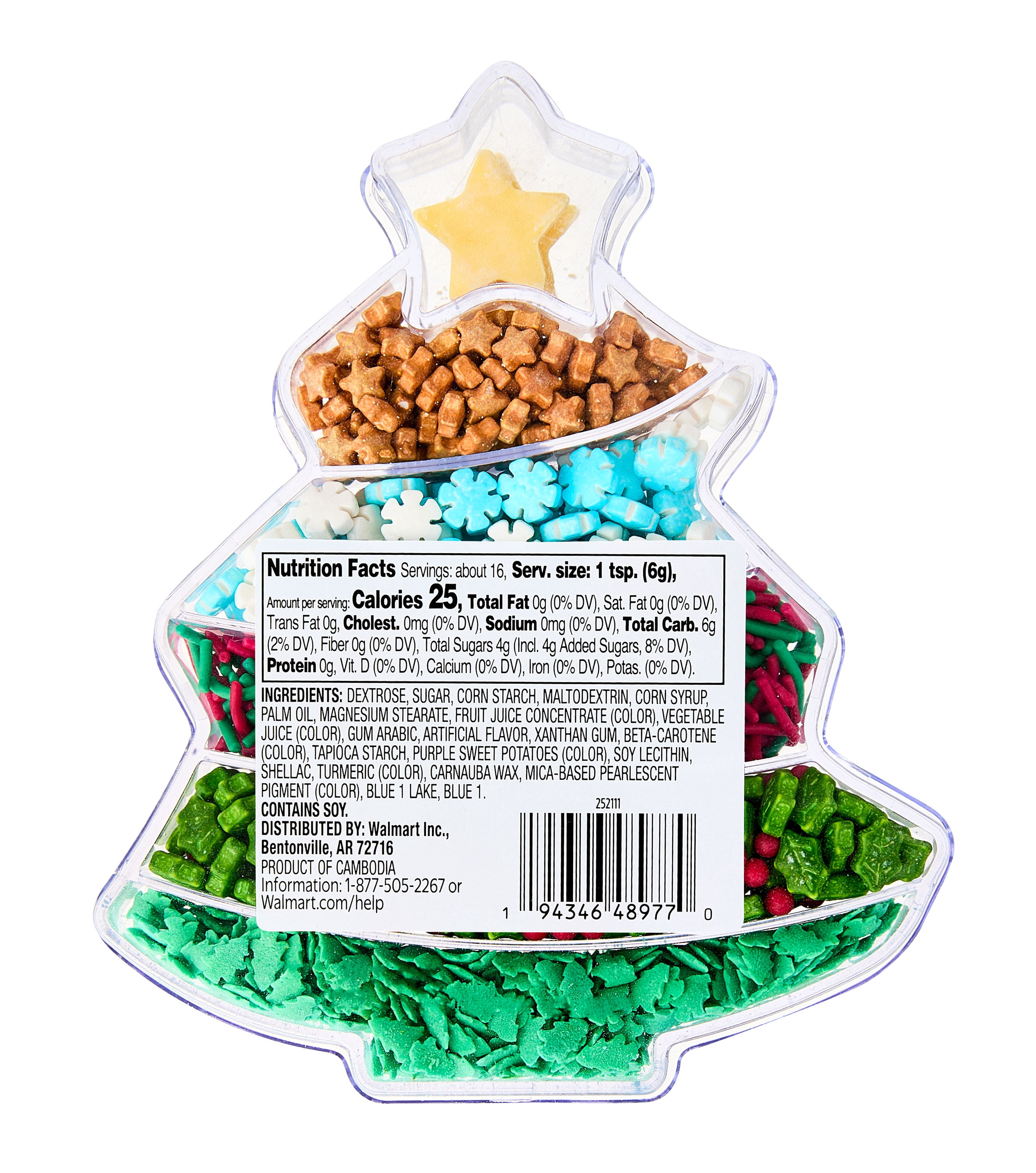 Great Value Christmas Tree Sprinkles Tackle Box, 3.39 oz