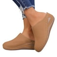thumbnail image 6 of Slippers for Women,Winter Slippers For Indoor And Outdoor Cozy Lined Shoes With Sloped Heel Comfortable Warm Soft Sole,Womens Slippers,Khaki,6.5, 6 of 8
