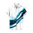 thumbnail image 2 of Men's Lightweight Short Sleeve Button-Down Shirt with Turn-Down Collar, Flowing Casual Print Top for Summer Outdoor Wear, 2 of 4