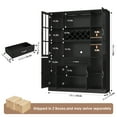thumbnail image 5 of Homfa 74‘’ Tall Kitchen Pantry Cabinet, 6 Doors Storage Cabinet with Wine Rack and Adjustable Shelves, Kitchen Food Cabinets with Hutch & Drawer, Black, 5 of 9