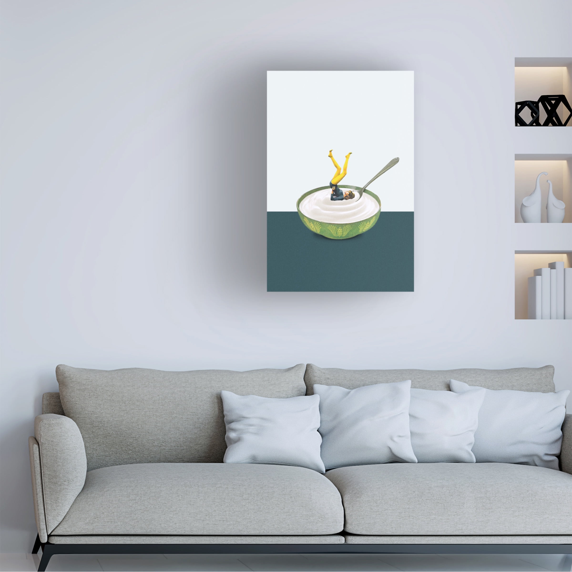 Trademark Fine Art Maarten Leon Yoga In My Yogurt Canvas Wall Art