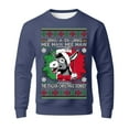 thumbnail image 4 of Mens Christmas Sweatshirts Fall Tops Funny Animal Long Sleeve Crewneck Soft Blend Mens Warm Clothing,Dark Blue,XL, 4 of 4