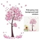 thumbnail image 4 of sweethay Pegatinas de pared de árbol de flores rosas, Mural de estilo moderno para niñas y mujeres, papel tapiz de PVC para sala de estar, decoración Decoración del hogar sweethay HA074970-00, 4 of 6