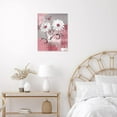 thumbnail image 3 of White Floral Wall Art Pink Butterfly Abstract Daisy Flower Canvas Wall Art for Living Room Gray Vintage Geometric Wooden Framed Prints Pictures for Bathroom Bedroom Dorm Wall Decor,12x16 inches, 3 of 6