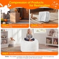 thumbnail image 4 of Fulsmile 2.5Ft Bean Bag Chair for Kids with Memory Foam Filling, Kid Cozy Plush Chair Detachable Soft Cover for Bedroom Living Room Play Room, Stripe White, 4 of 8