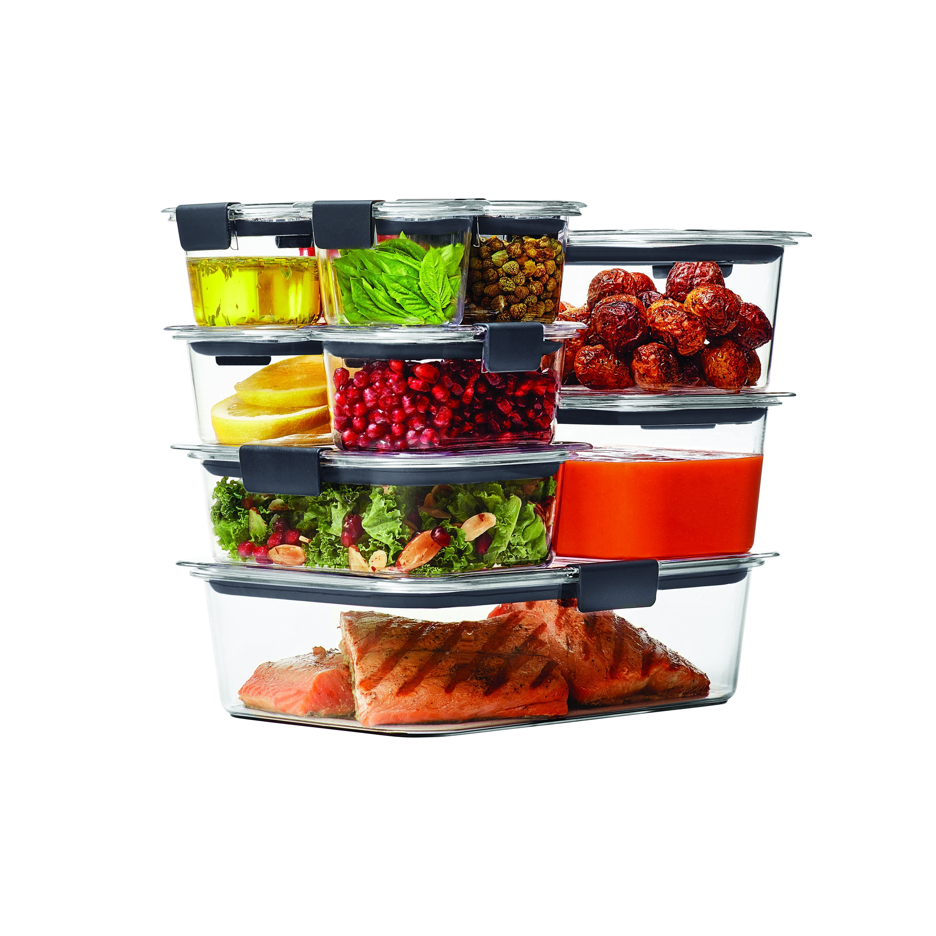 Rubbermaid Brilliance Pantry 20-Piece Set, 15 & 9-Piece Brilliance Food  Storage Containers for Pantry with Lids and Scoops for Flour, Sugar, and