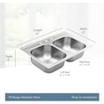 thumbnail image 3 of Moen Gs202133q 2000 Series 33" Drop In Double Basin Stainless Steel Kitchen Sink -, 3 of 8