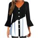 thumbnail image 1 of Camisa plegable casual elegante de manga 3/4 con cuello en V para mujer OAVQHLG3B Store lin121212, 1 of 5