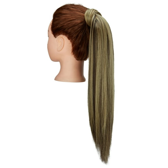 SAYFUT 20" Hairpiece Ponytail Extension Clip in Wrap around Long Straight Ombre Ponytail Hair Extensions Hairpieces, Sandy blonde mix bleach blonde