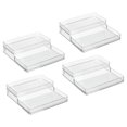 mDesign Plastic Kitchen Tiered Food Storage Shelves, 2 Levels, 4 Pack