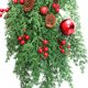 thumbnail image 4 of Árbol navideño al revés Decoración de ratán rojo montado en la pared de 60 cm --- Material del árbol navideño rojo al revés: las flores son de terciopelo la hierba es de ANGGREK Otros, 4 of 8