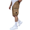 thumbnail image 6 of Men's Cargo Shorts with Multi-Pockets - Big & Tall Casual Drawstring Shorts, Lightweight Summer Streetwear with Zipper Pockets, Elastic Waist Workout Jogger Shorts Bronze XXXL, 6 of 6