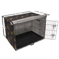 thumbnail image 6 of Alchemy Dog Crate Cover, Night Image Windrose Stars Sun and Crescent Moon with Human Face, Easy to Use Pet Kennel Cover Small Dogs Puppies Kittens, 7 Sizes, Indigo and Dark Yellow, by Ambesonne, 6 of 6