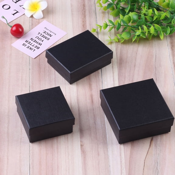 WRISTBIQUE 6Pcs Black Jewelry Storage Boxes Small Organizer for Earrings Rings and Necklaces