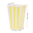 thumbnail image 2 of 48pcs Popcorn Carton Rugby Stripe Wave Dot Pattern Decorative Dinnerware for Birthday Parties / Baby Showers / Graduations (Yellow), 2 of 3