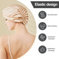 thumbnail image 4 of Adjustable Satin Faux Silk Bonnet Front Knot Back Adjustable Buckle Large Long Curly Hair Wrap Elastic Drawstring Beauty Hat, 4 of 10