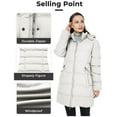thumbnail image 3 of WenVen Women's Winter Coat Warm Puffer Jacket Outerwear Jackets with Hood White 2XL, 3 of 8
