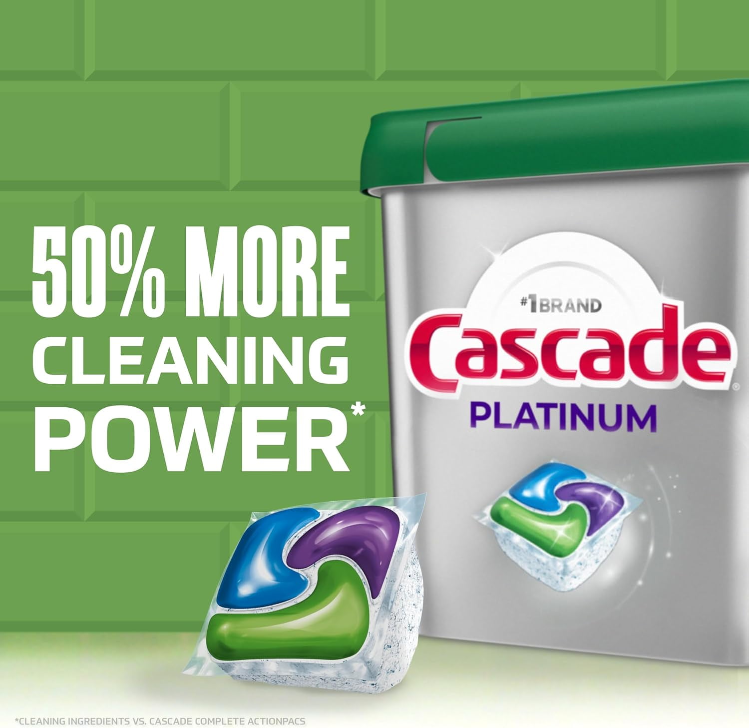 Platinum Dishwasher Pods, Dishwasher Detergent, Dish Detergent Soap, Lemon, 59 Count