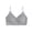 Gray, variant on MOJOGO Women's Bras Elegant Ribbed Lace Trim V Neck Wireless Bralettes Soft Lightly Lined Sleep Bra with Adjustable Thin Straps S